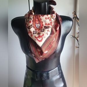 St. Michael Vintage Brown and Orange Paisley Scarf